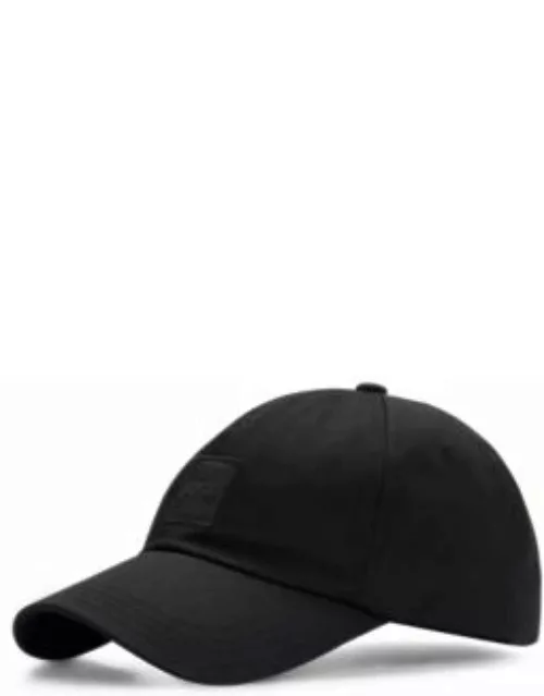 Cotton-twill cap with logo patch- Black Men's Accessorie