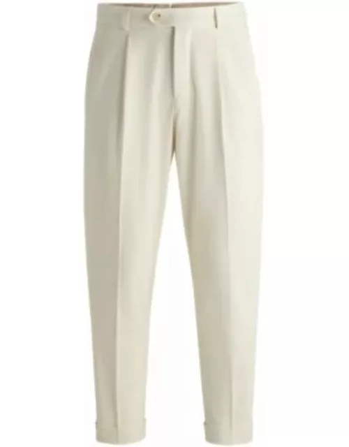 Relaxed-fit trousers in cotton, wool and stretch- White Men's All Clothing