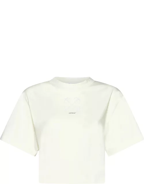 Off-White Pearl Embellished T-shirt