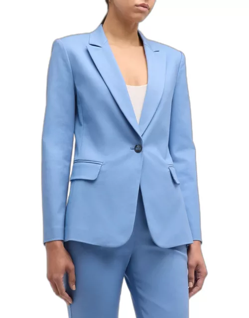 Single-Button Couture Cotton Blazer
