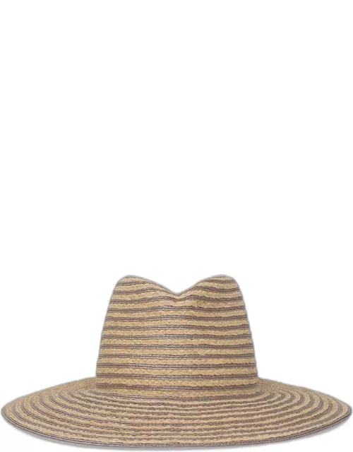 Jeanne Striped Straw Fedora