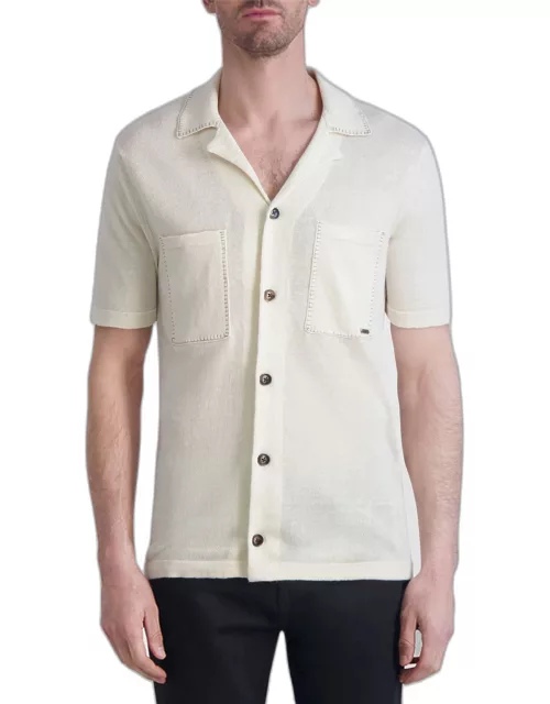 Men's Knit Button-Down Shirt