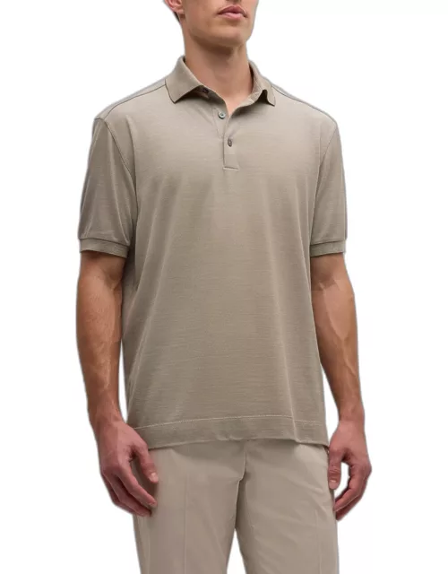 Men's Cotton and Silk Polo Shirt