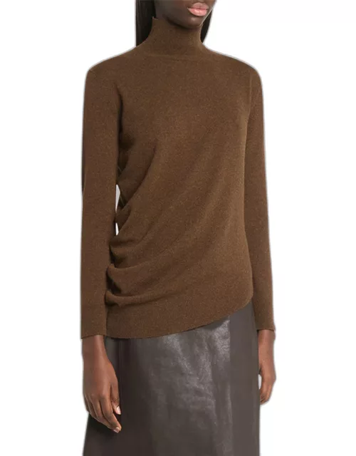 Draped Cashmere Turtleneck Sweater