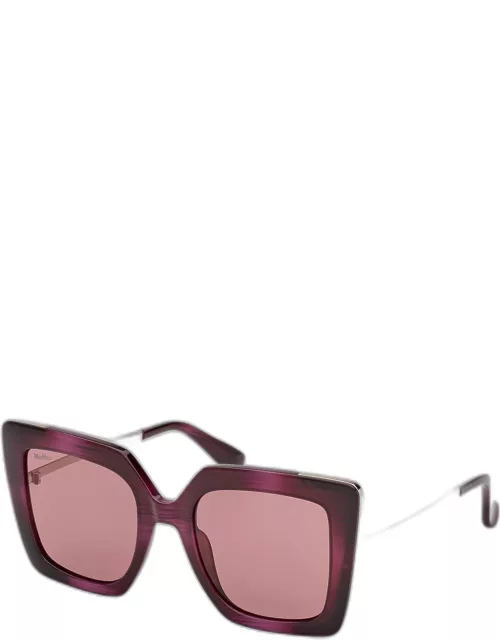 Design Metal & Acetate Cat-Eye Sunglasse