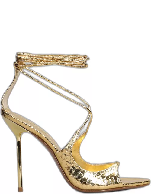 Paris Texas Loulou Sandals In Gold Leather