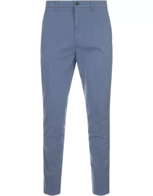 Hugo Boss Slim Fit Chino Trousers In Dust Blue Stretch Gabardine
