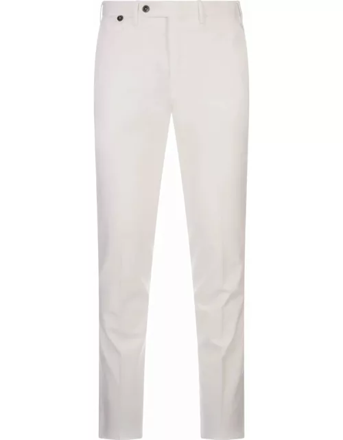 PT Torino White Stretch Fabric Master Fit Trouser