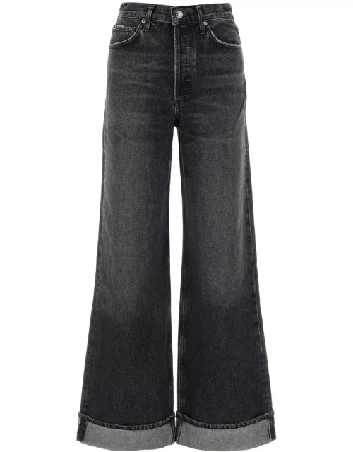 AGOLDE Dark Grey Denim Dame Wide-leg Jean