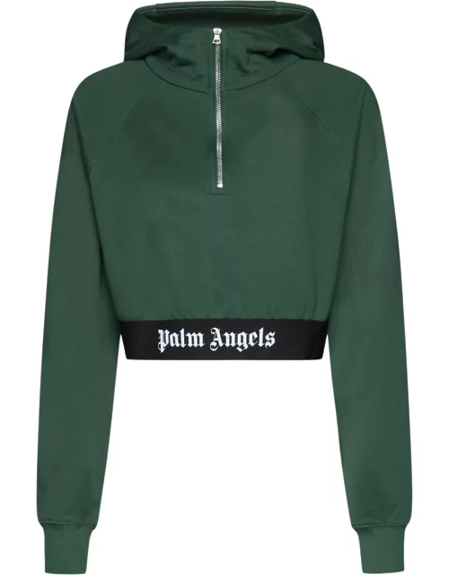 Palm Angels Logo Tape Zipped Sweatshirt