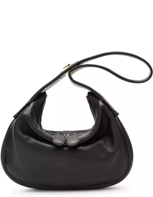 Valentino Garavani Small Go-hobo Bag In Black Leather