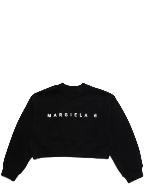 MM6 Maison Margiela Logo Printed Cropped Sweatshirt