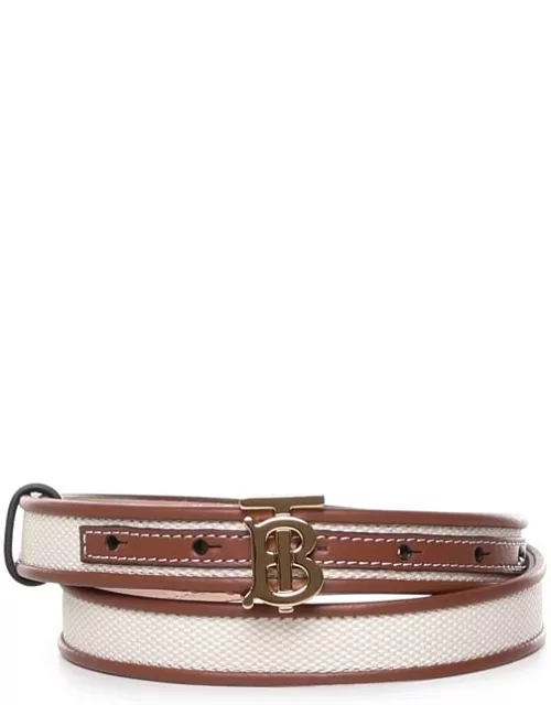 Burberry Tb Belt In Canvas And Leather