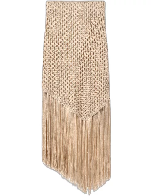 Leona Knit Fringe Midi Skirt
