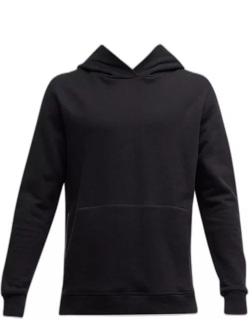 Long-Sleeve Cotton Hoodie Sweatshirt, Black
