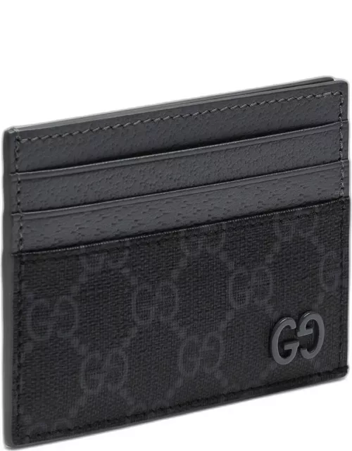 GG Supreme black/grey fabric card holder