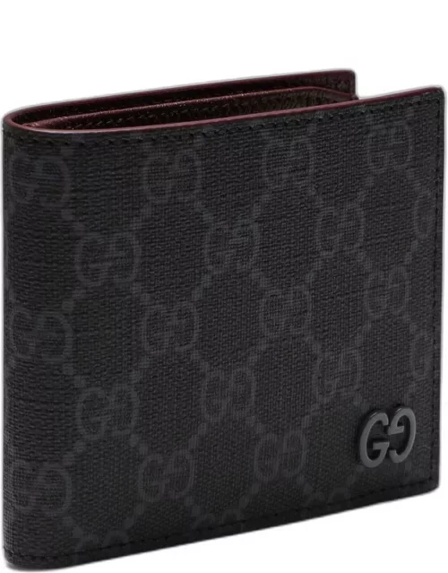 GG Supreme black/burgundy fabric wallet