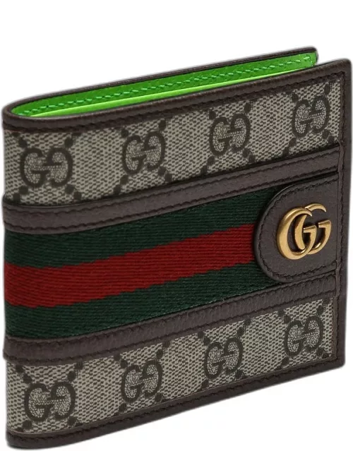 Ophidia GG wallet beige/ebony/shiny green