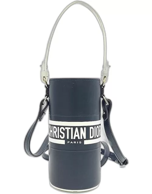 Dior Navy Blue/White Leather Vibe Bottle Holder Shoulder Bag