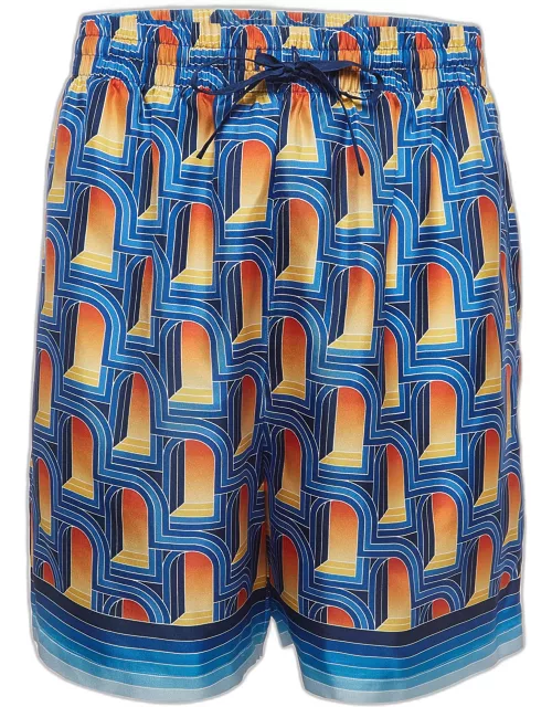 Casablanca Multicolor Printed Silk Shorts