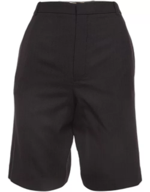 Saint Laurent Black Wool Twill Chino Shorts