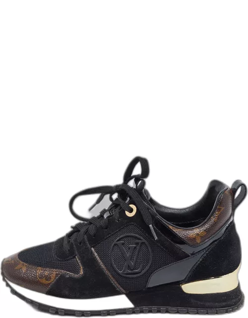 Louis Vuitton Brown/Black Mesh and Monogram Canvas Run Away Low Top Sneaker