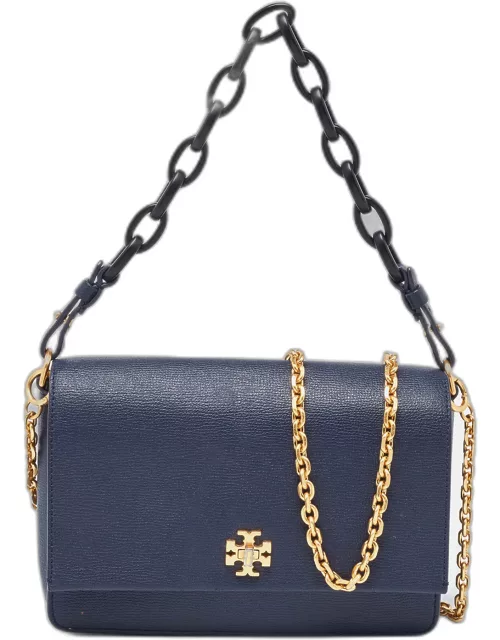 Tory Burch Navy Blue Leather Kira Double Strap Bag