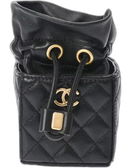 Chanel Black Quilted Mini Drawstring Shoulder Bag