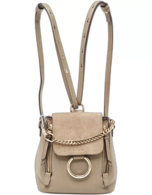 Chloe Grey Leather and Suede Faye Backpack