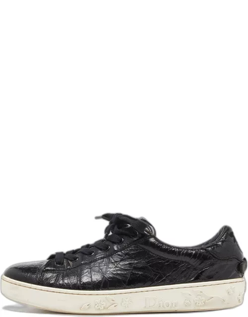 Dior Black Textured Leather Low Top Sneaker