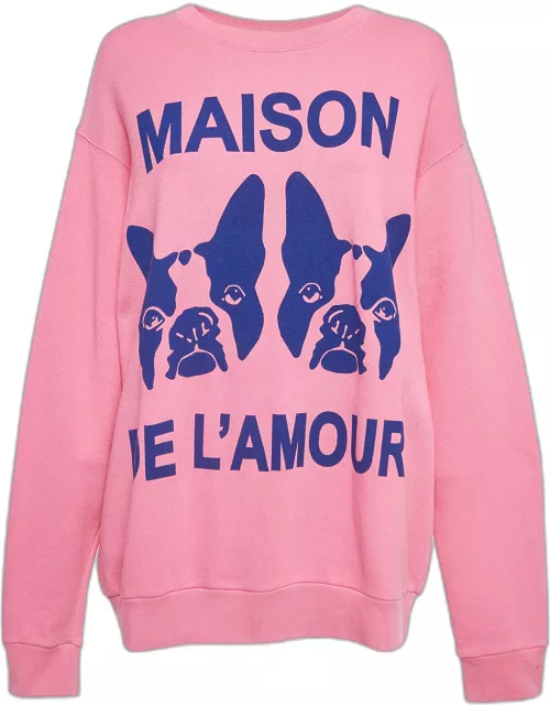 Gucci Pink Printed and Studded Cotton Sweatshirt