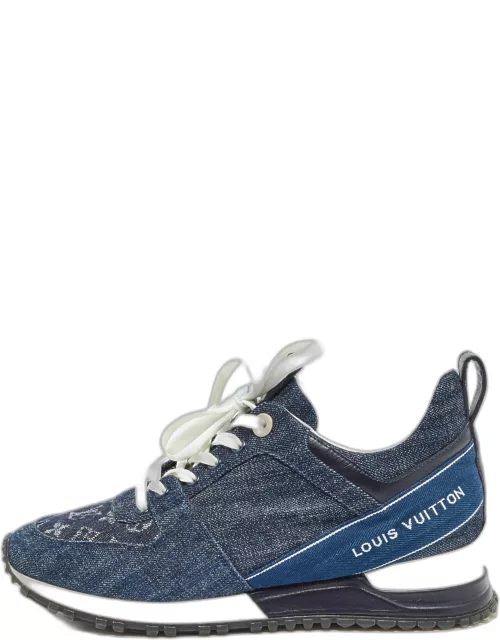 Louis Vuitton Navy Blue Monogram Denim and Leather Run Away Sneaker
