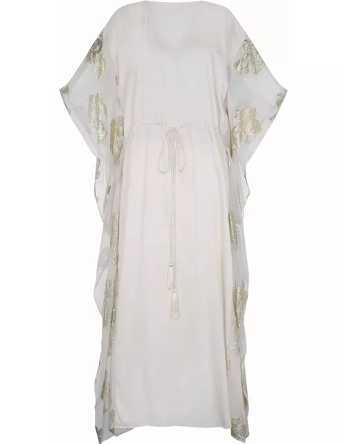 PITUSA Palm Tree Kaftan Dress - White
