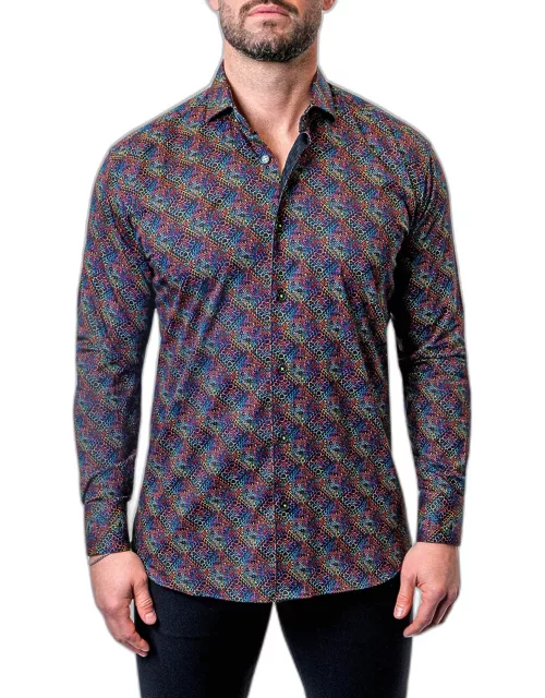 Men's Einstein Diamond Medallions Dress Shirt