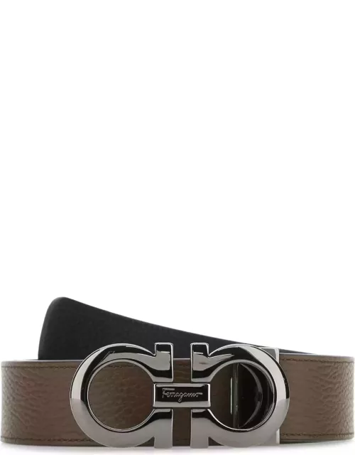 Ferragamo Brown Leather Reversible Belt
