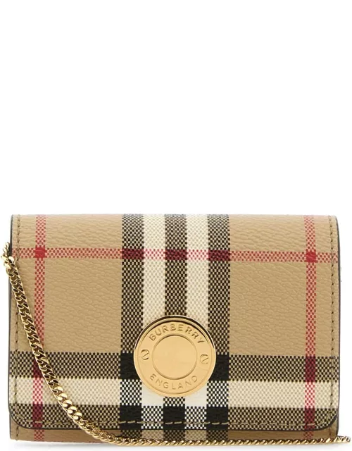 Burberry Check Cardholder With Chain