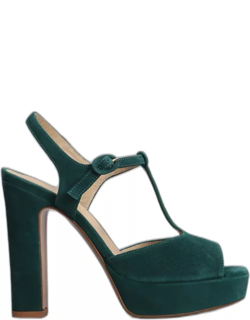 Relac Sandals In Green Suede