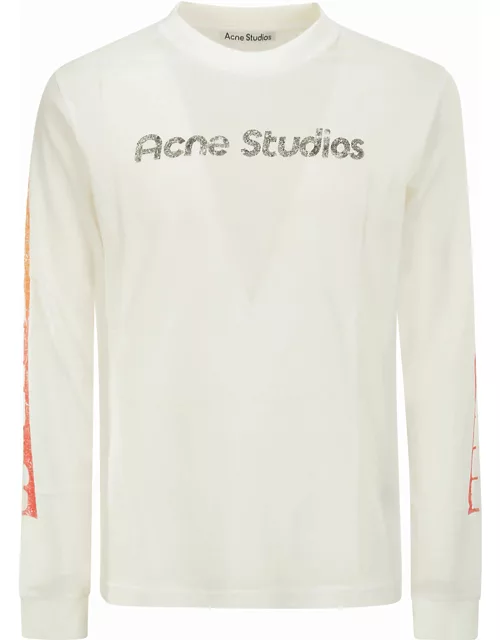 Acne Studios Logo Printed Long Sleeved T-shirt