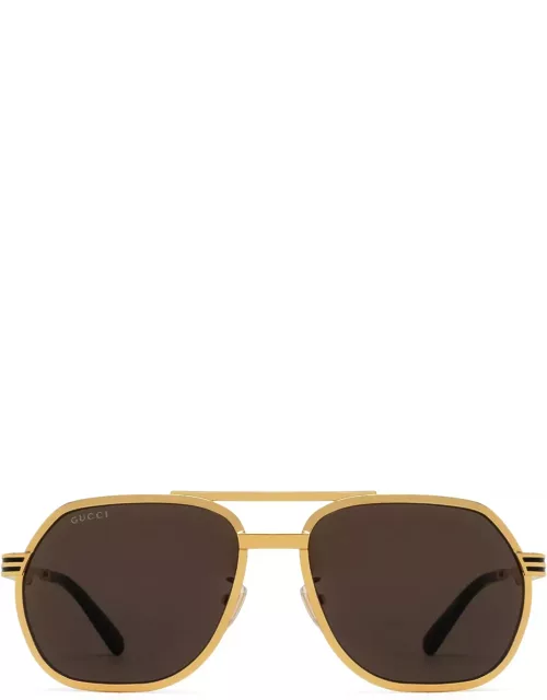Gucci Eyewear Gg0981s Gold Sunglasse