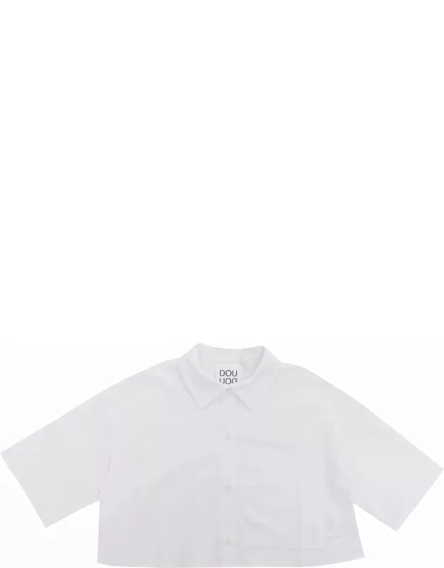 Douuod White Cropped Shirt