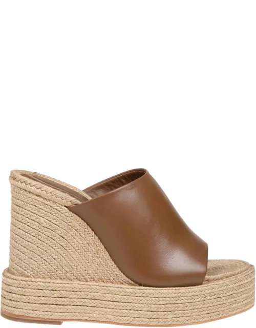 Paloma Barceló Camila Wedge Sandal In Leather Color