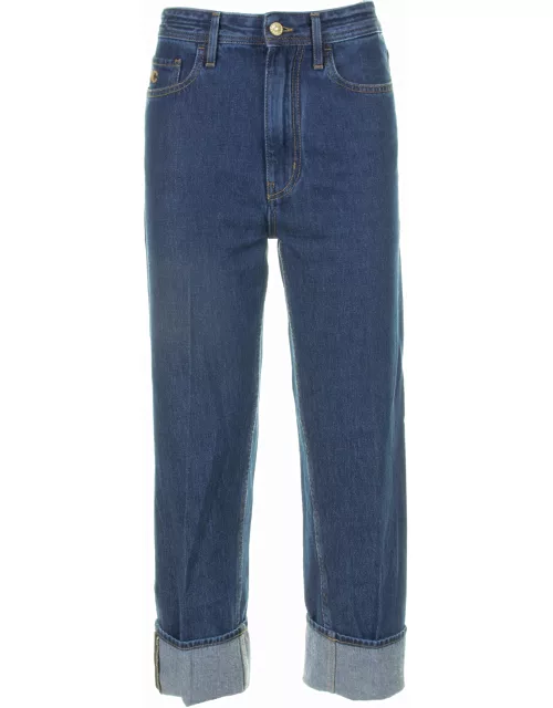 Jacob Cohen High Waist Boyfriend Jeans With Cuff