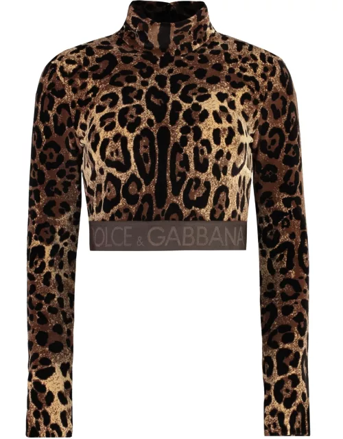 Dolce & Gabbana Long Sleeve Crop Top