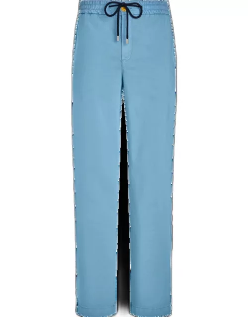 Men Cotton Tencel Cotton Pants Solid - Jeans - Clemence - Blue