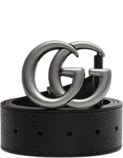 Belt with silver-tone double G buckle