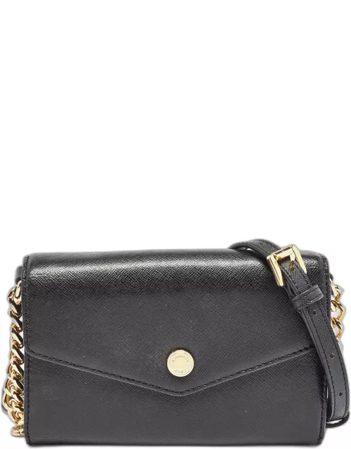 Michael Kors Black Leather Mini Envelope Crossbody Bag