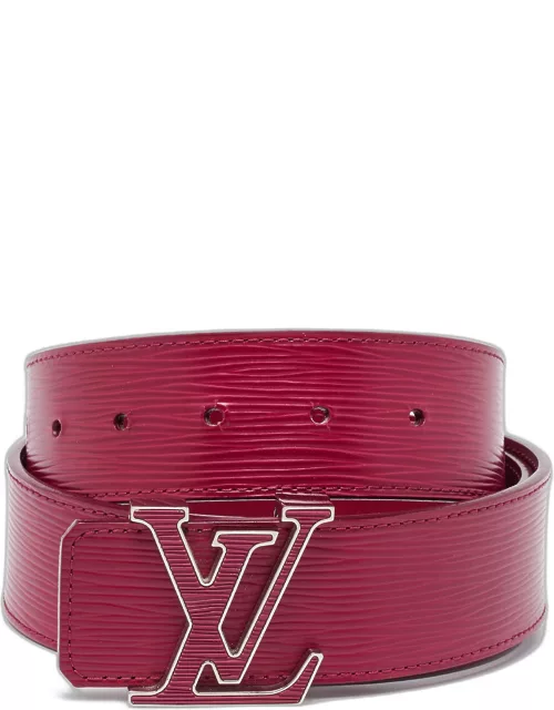 Louis Vuitton Carmine Epi Leather LV Initiales Waist Belt 85C