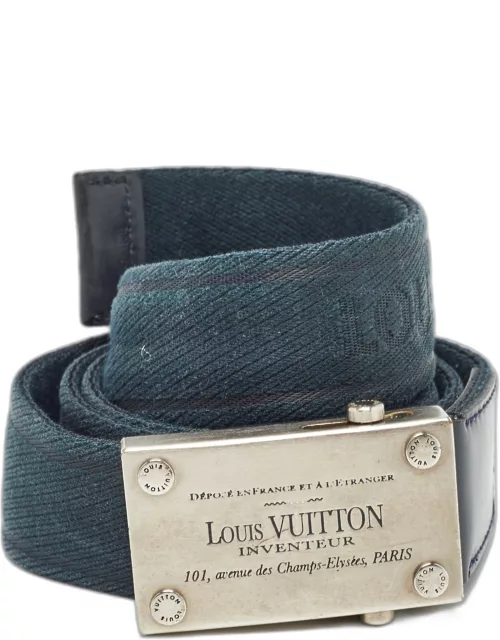 Louis Vuitton Blue Canvas Inventeur Belt 100C