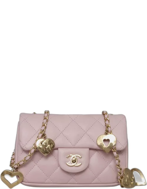 Chanel Pink Heart Charms Mini Flap Bag