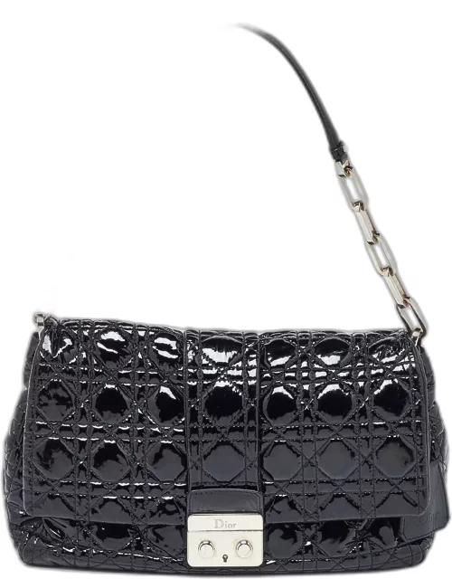 Dior Black Cannage Patent Leather Miss Dior Promenade Shoulder Bag
